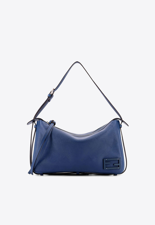 Fendi Medium Simply Fendi Leather Shoulder Bag Blue 8BR829AS7A_F1QD1