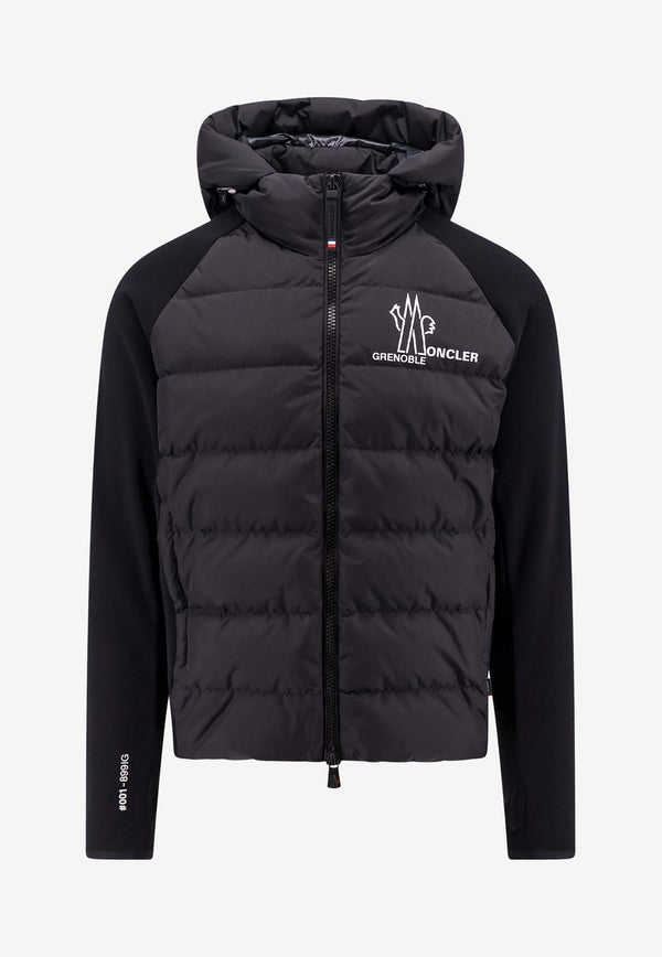 Moncler Grenoble Logo Print Zip-Up Paneled Jacket Black 0978G00026899IG_999