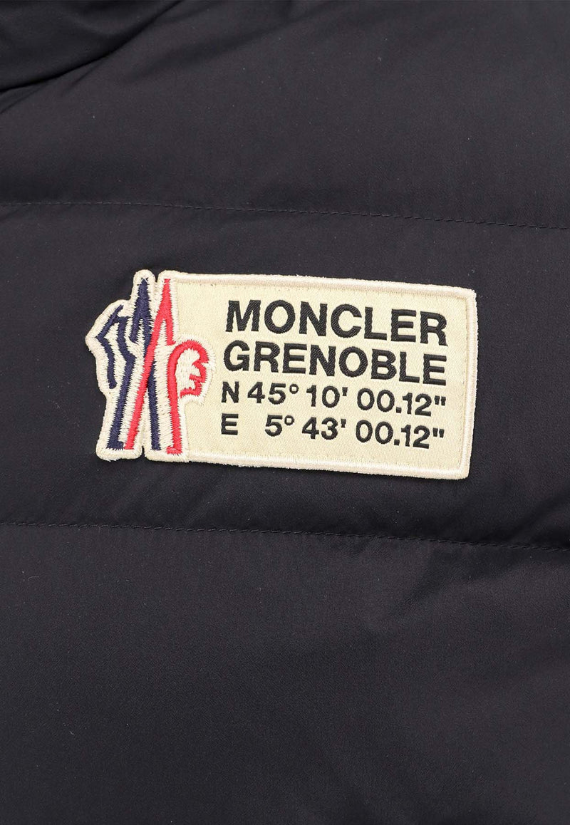 Moncler Grenoble Logo Patch Quilted Down Jacket Black 0979B00015M1122_999