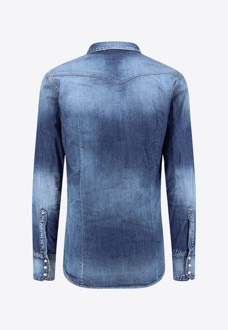 Dsquared2 Long-Sleeved Denim Shirt Blue S74DM0846S30341_470