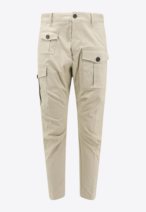 Dsquared2 Logo Patch Cargo Pants Beige S74KB0909S39021_806