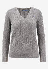 Polo Ralph Lauren Cable Knit Wool and Cashmere Sweater Gray 211910422_013