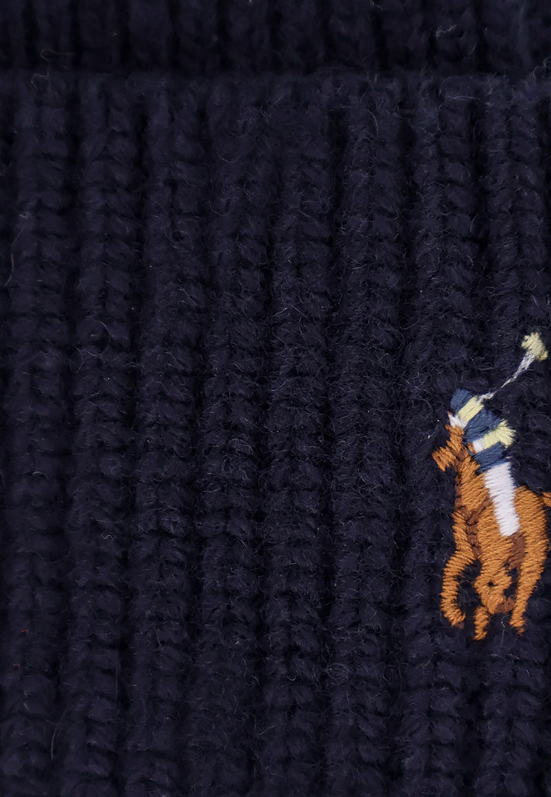 Polo Ralph Lauren Logo Embroidered Wool Beanie Blue 449959337_005