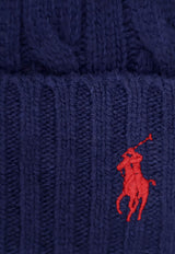 Polo Ralph Lauren Logo Embroidered Wool-Blend Beanie Blue 449959346_002