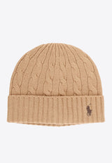 Polo Ralph Lauren Logo Embroidered Wool Beanie Beige 449959346_005