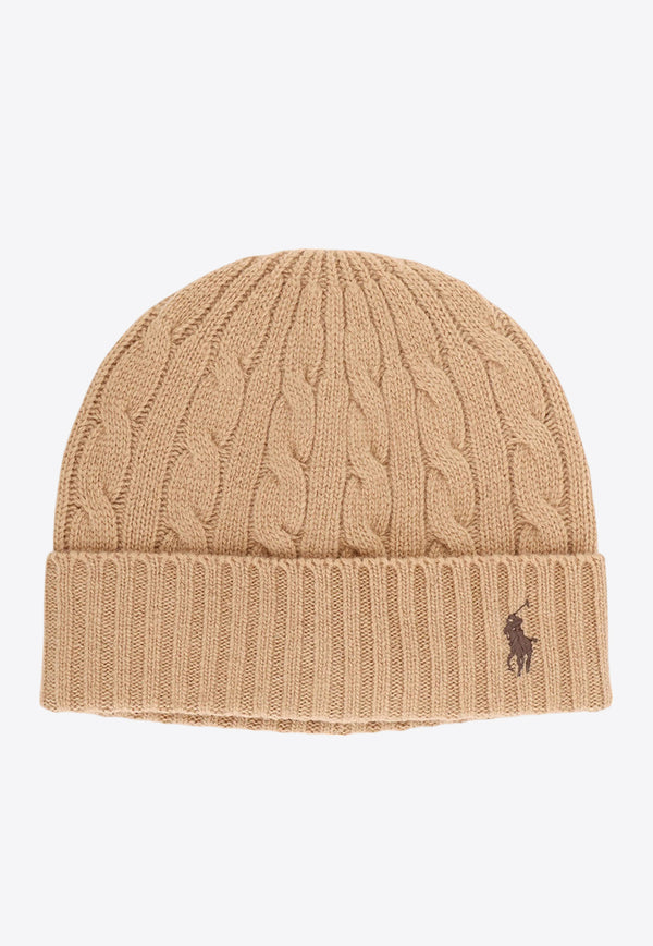 Polo Ralph Lauren Logo Embroidered Wool Beanie Beige 449959346_005