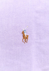 Polo Ralph Lauren Logo Embroidered Long-Sleeved Shirt Lilac 710805562_001