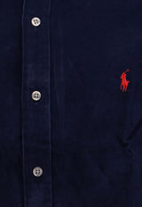 Polo Ralph Lauren Logo Embroidered Long-Sleeved Shirt Blue 710818761_011