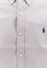 Polo Ralph Lauren Logo Embroidered Long-Sleeved Shirt Gray 710829480_009