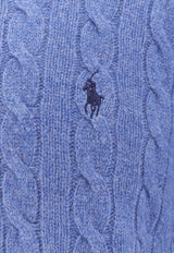 Polo Ralph Lauren Logo Embroidered Cable Knit Sweater Blue 710876762_023