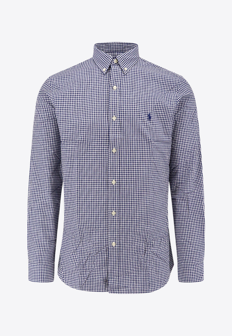 Polo Ralph Lauren Gingham Check Long-Sleeved Logo Shirt Blue 710929345_002