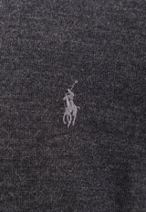 Polo Ralph Lauren Logo Embroidered Wool Sweater Gray 710946143_003