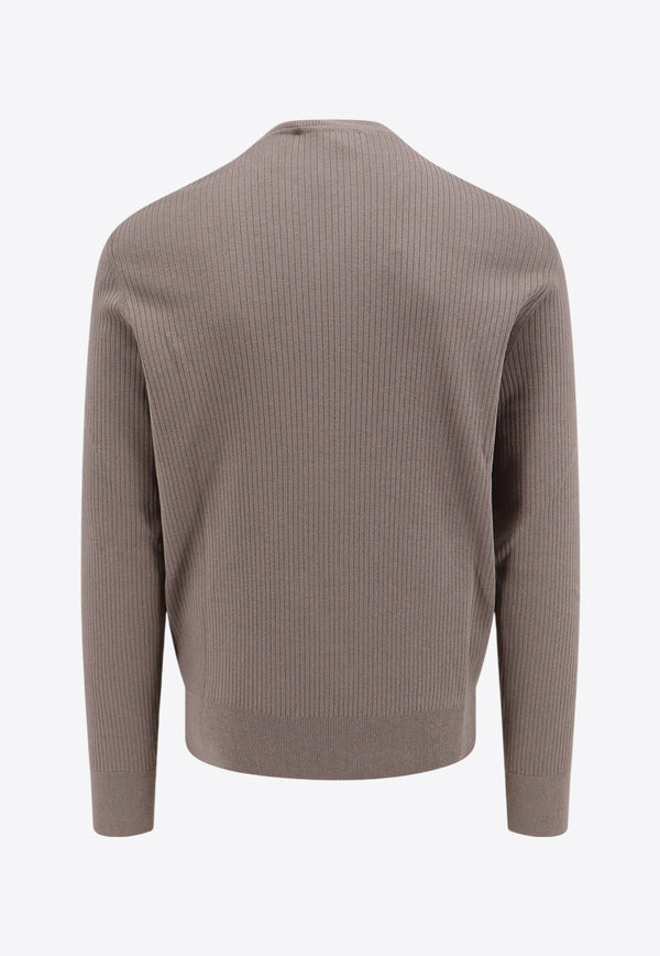 Hugo Boss Silk-Blend Crewneck Sweater Taupe 50519566_376