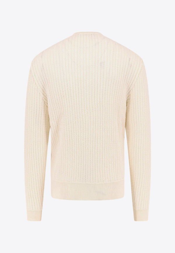 Hugo Boss Ribbed Crewneck Sweater White 50526675_118