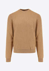 Hugo Boss Ribbed Crewneck Sweater Brown 50526675_260