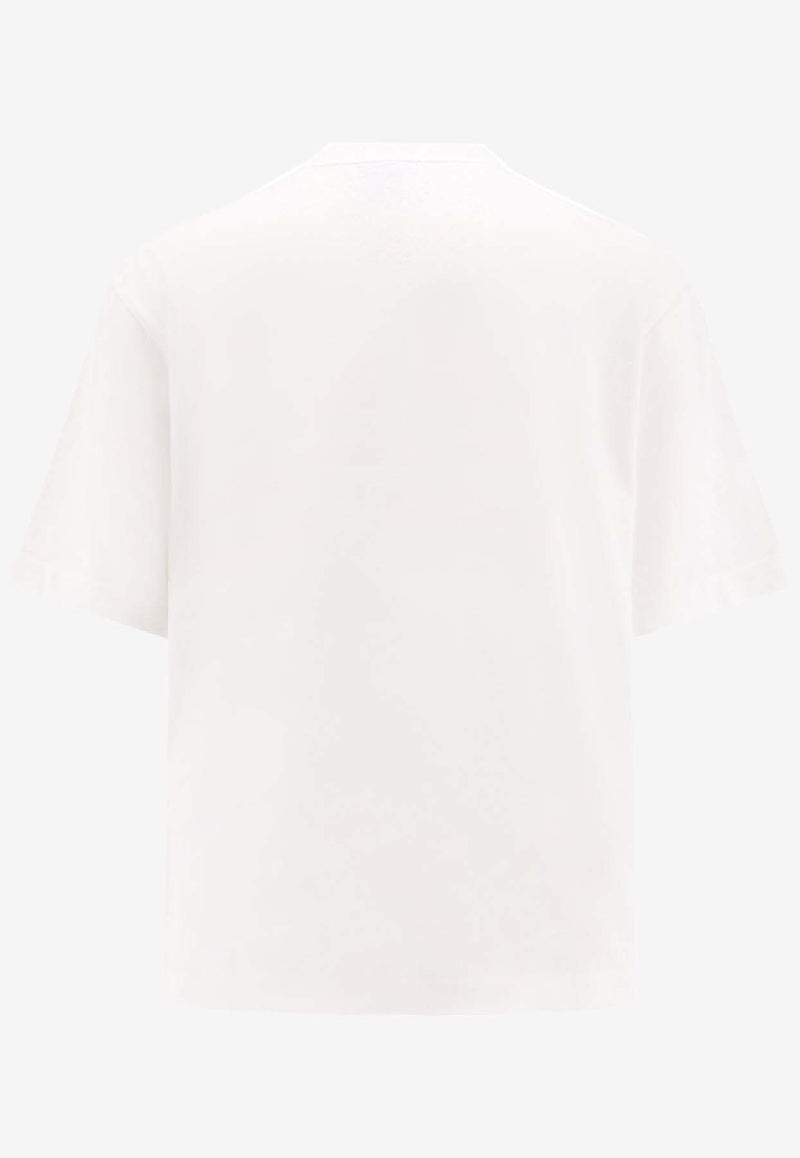 Off-White Logo Print Crewneck T-shirt White OMAA120C99JER008_0110