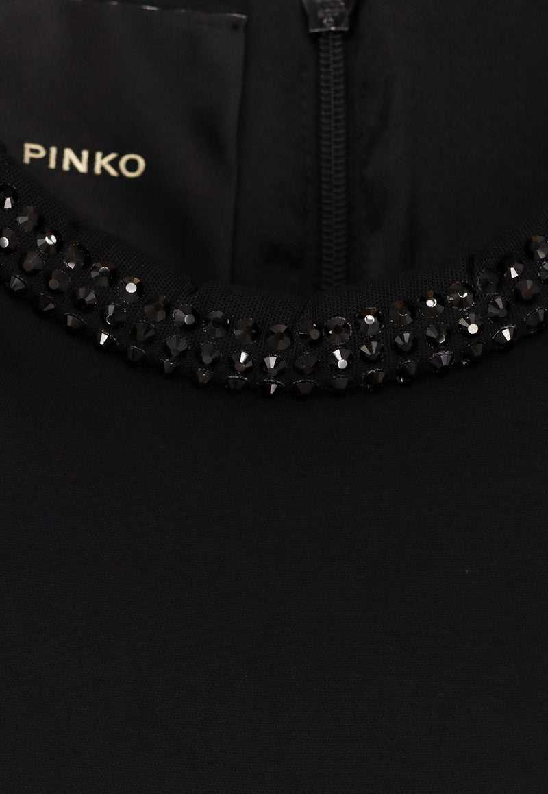 PINKO Embellished Midi Dress Black 104093A23V_Z99