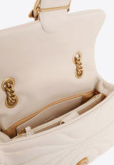 PINKO Mini Love Puff Butterfly Shoulder Bag in Nappa Leather White 100039A1EX_Z14Q