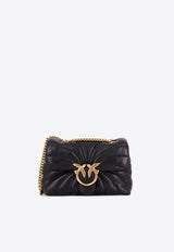 PINKO Mini Love Puff Butterfly Shoulder Bag in Nappa Leather Black 100039A1EX_Z99Q