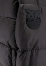 PINKO Zip-Up Down Jacket Black 103821A1ZR_Z99