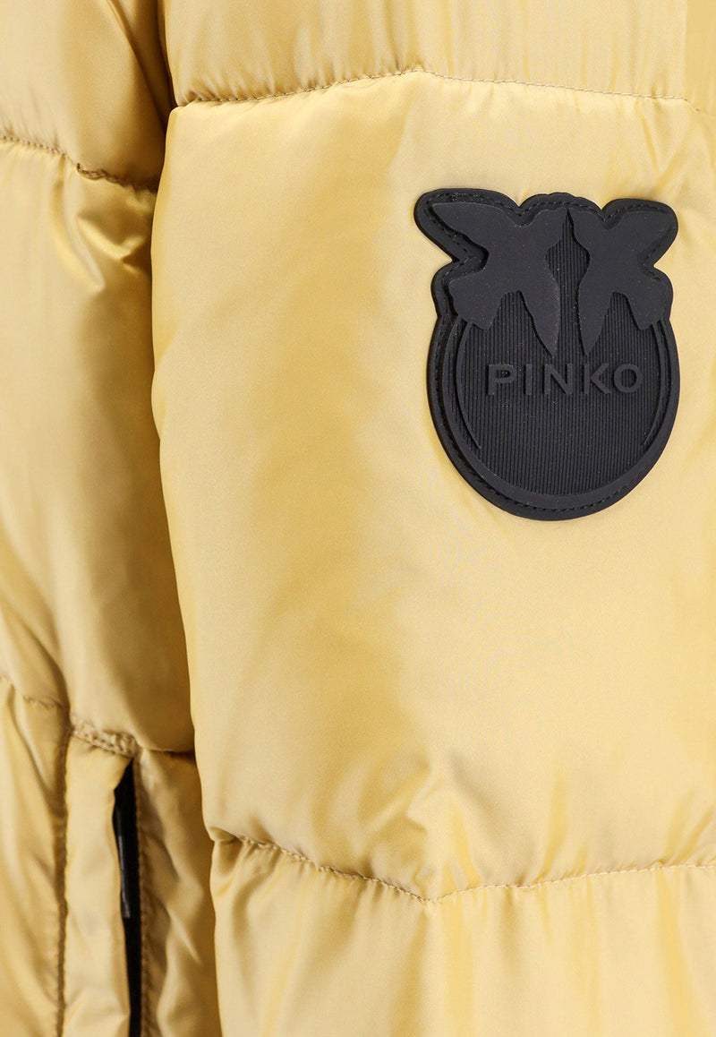 PINKO Zip-Up Down Jacket Yellow 103821A1ZR_H54