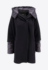 PINKO Double-Breasted Wool Coat Black 103840A1ZP_Z99