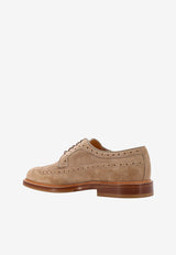 Brunello Cucinelli Longwing Suede Brogue Shoes Beige MZUPEAU763_C8051