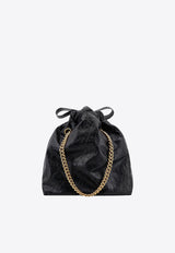 Balenciaga Small Crush Leather Bucket Bag Black 742942210IT_1000