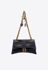 Balenciaga Small Crush Distressed Leather Chain Bag Black 7819202AA6W_1000