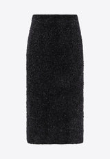 Balenciaga Tweed Pencil Midi Skirt Black 793601T3328_1000