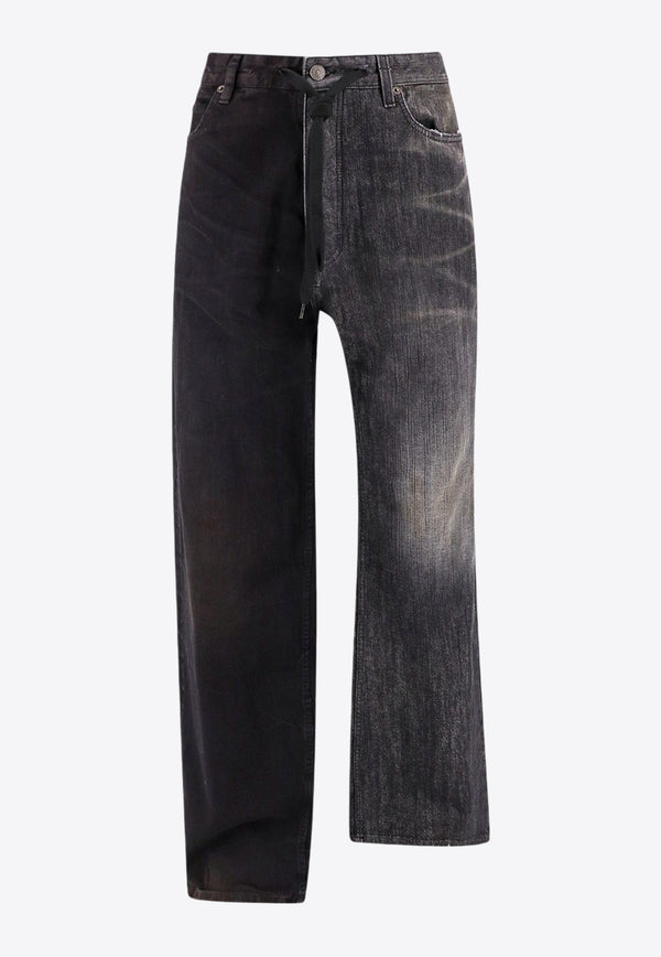 Balenciaga Fifty-Fifty Denim Pants Black 793766TQW71_1776