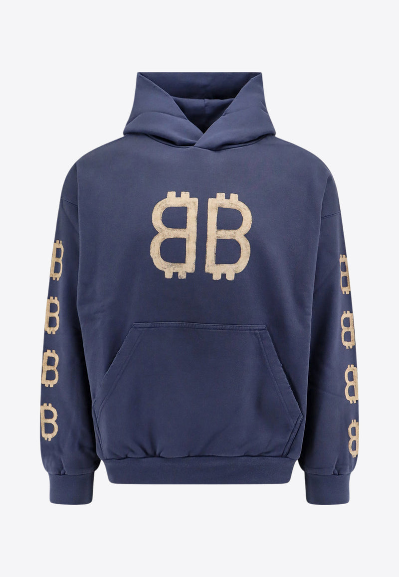 Balenciaga BB Crypto Distressed Hoodie Blue 767877TOVU7_4108