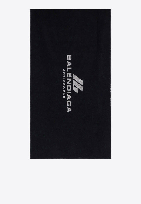 Balenciaga Activewear Logo Jacquard Towel Black 793309410B6_1062