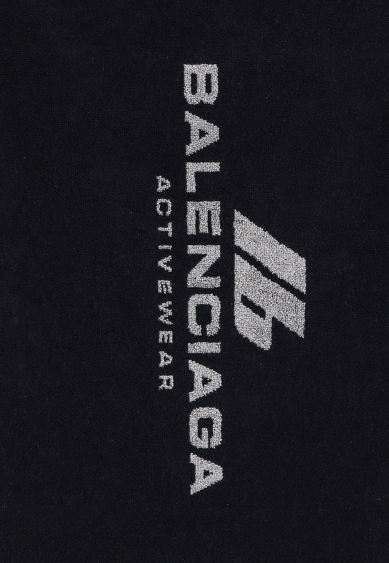 Balenciaga Activewear Logo Jacquard Towel Black 793309410B6_1062