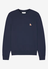 Maison Kitsuné Embroidered Fox Patch Sweatshirt Navy LM00303KM0001_P494