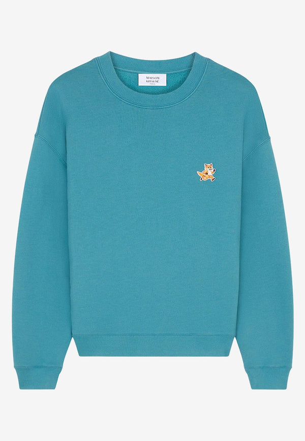 Maison Kitsuné Embroidered Fox Patch Sweatshirt Blue MM00313KM0307_P456