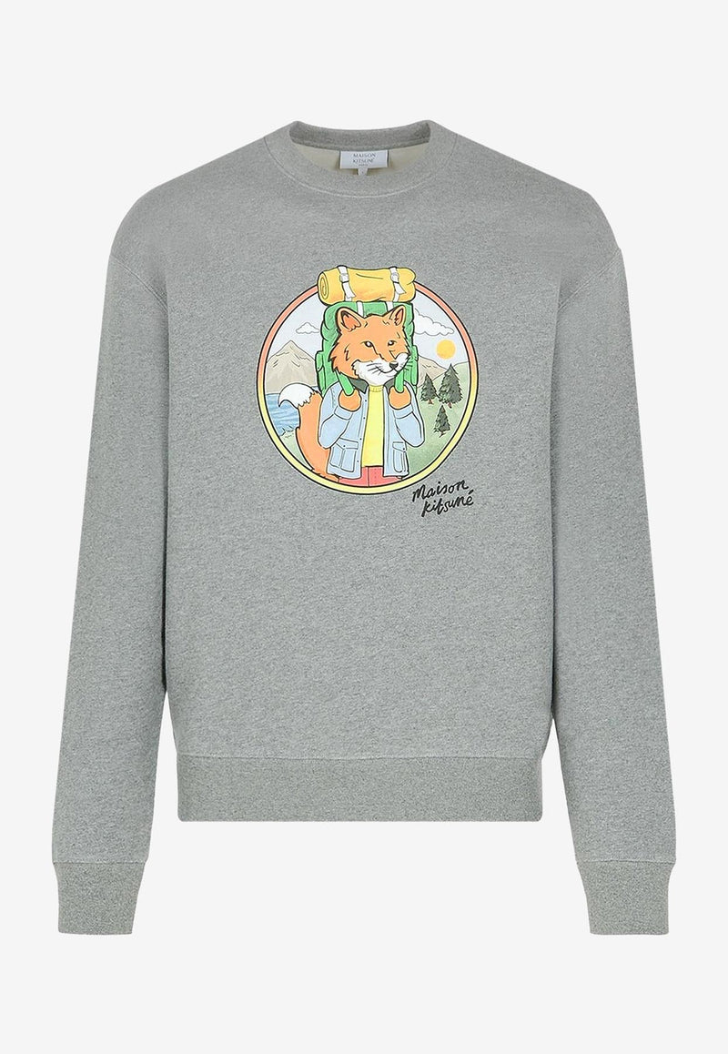 Maison Kitsuné Fox Print Sweatshirt Gray NM00314KM0307_H131