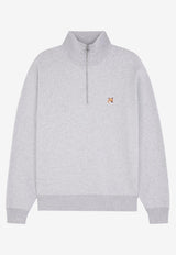 Maison Kitsuné Fox Head Patch Half-Zip Sweatshirt Gray MM00314KM0001_H120