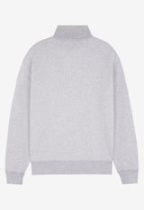 Maison Kitsuné Fox Head Patch Half-Zip Sweatshirt Gray MM00314KM0001_H120