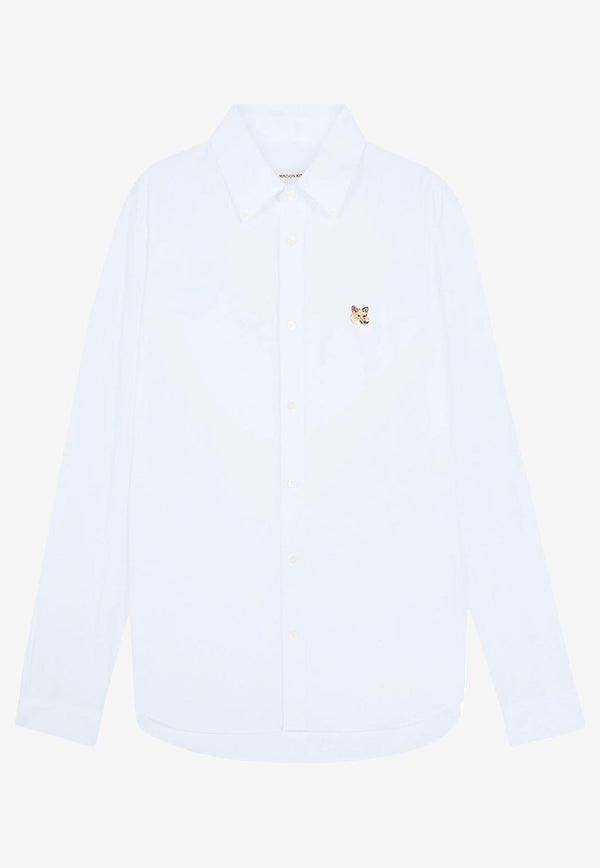 Maison Kitsuné Fox Patch Long-Sleeved Oxford Shirt Light Blue MM00413WC5012_P410