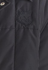 Maison Kitsuné Fox Head Patch Quilted Nylon Jacket Black NM02104WQ4042_P199