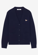 Maison Kitsuné Fox Patch Wool Cardigan Navy LW00507KT1006_P480