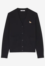 Maison Kitsuné Fox Patch Wool Cardigan Black LW00507KT1006_P199