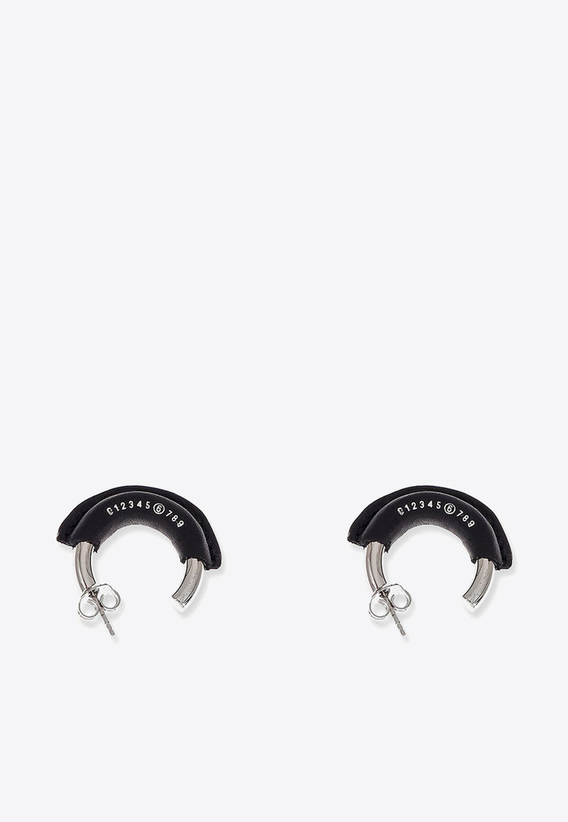 MM6 Maison Margiela Leather Wrapped Hoop Earrings Silver SM6VG0075P6631_964