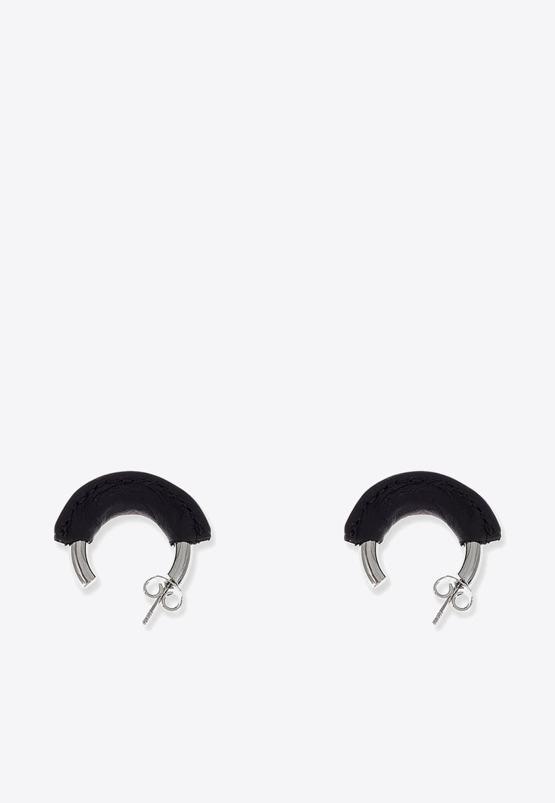 MM6 Maison Margiela Leather Wrapped Hoop Earrings Silver SM6VG0075P6631_964