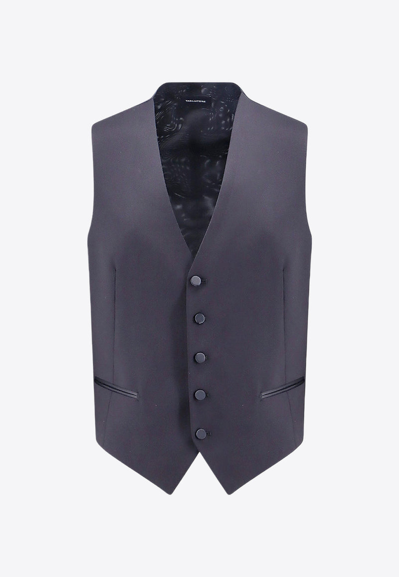 Tagliatore Single-Breasted Wool Waistcoat Blue GFBK05A060001_B5013