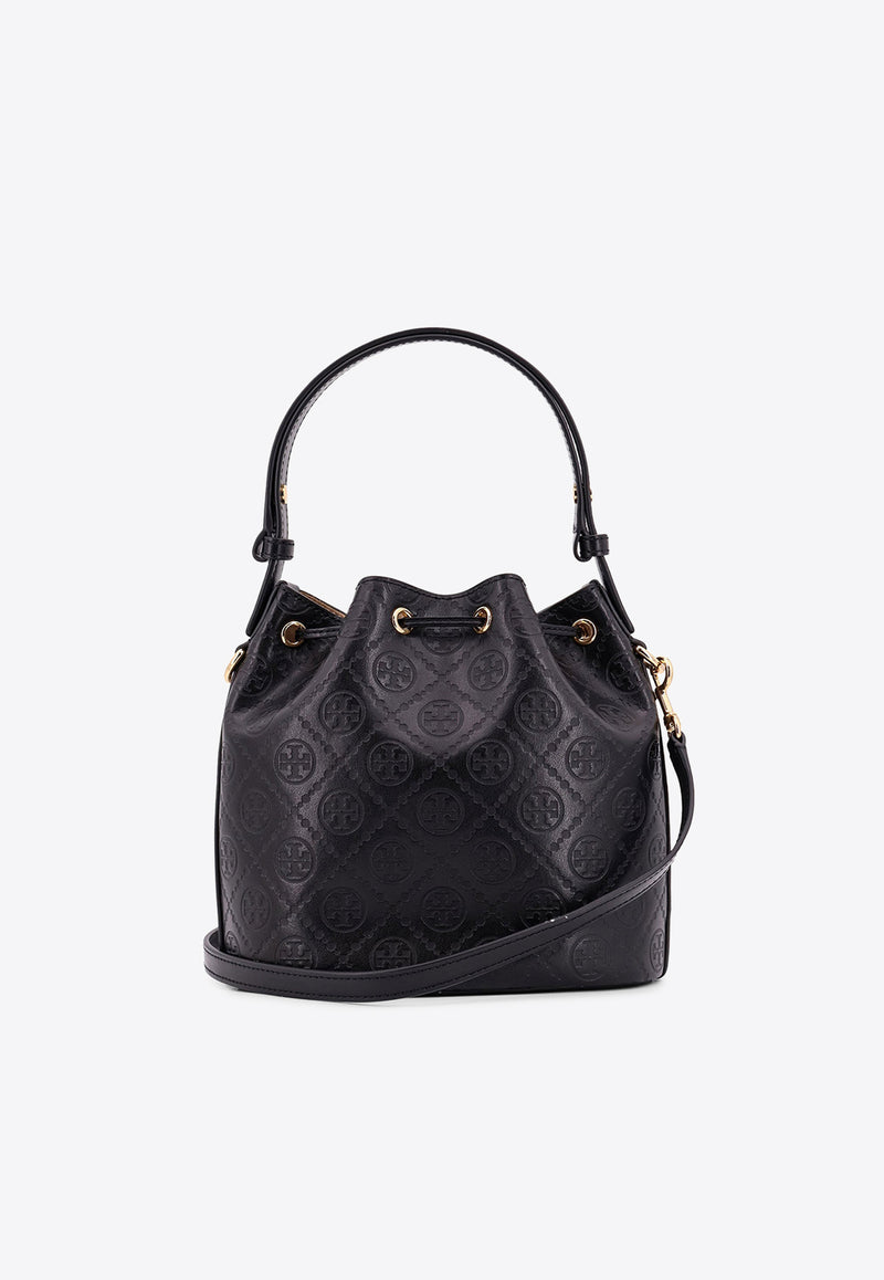 Tory Burch T Monogram Bucket Bag in Calf Leather Black 158529_001