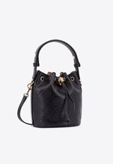 Tory Burch Mini T Monogram Bucket Bag in Calf Leather Black 158530_001