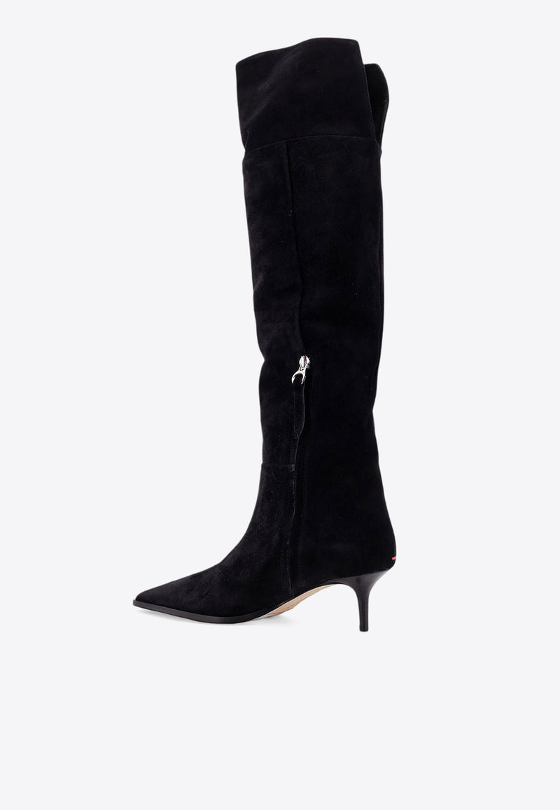 Aeyde Zsazsa 55 Over-the-Knee Suede Boots Black KBZSAP55ST108800022_BLACK