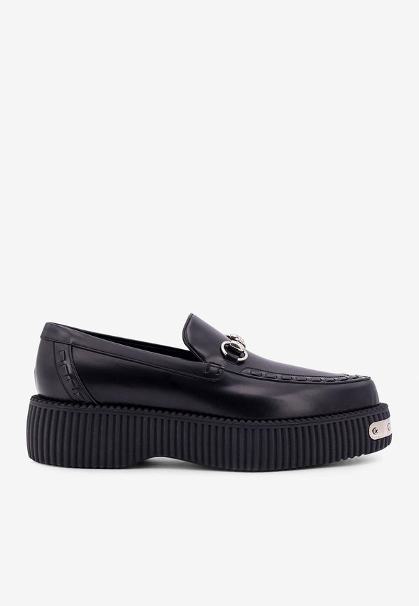 Gucci Creeper Leather Horsebit Loafers Black 797095AAD30_1000